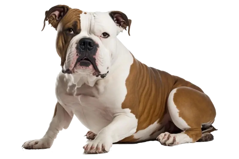 taxidi me skylo american bulldogp pawvolta Αμερικάνικο Μπουλντόγκ (American Bulldog) ξαπλωμένο σε λευκό φόντο έτοιμο για ταξίδι.